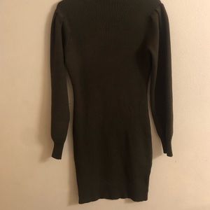 Green knee length sweater dress